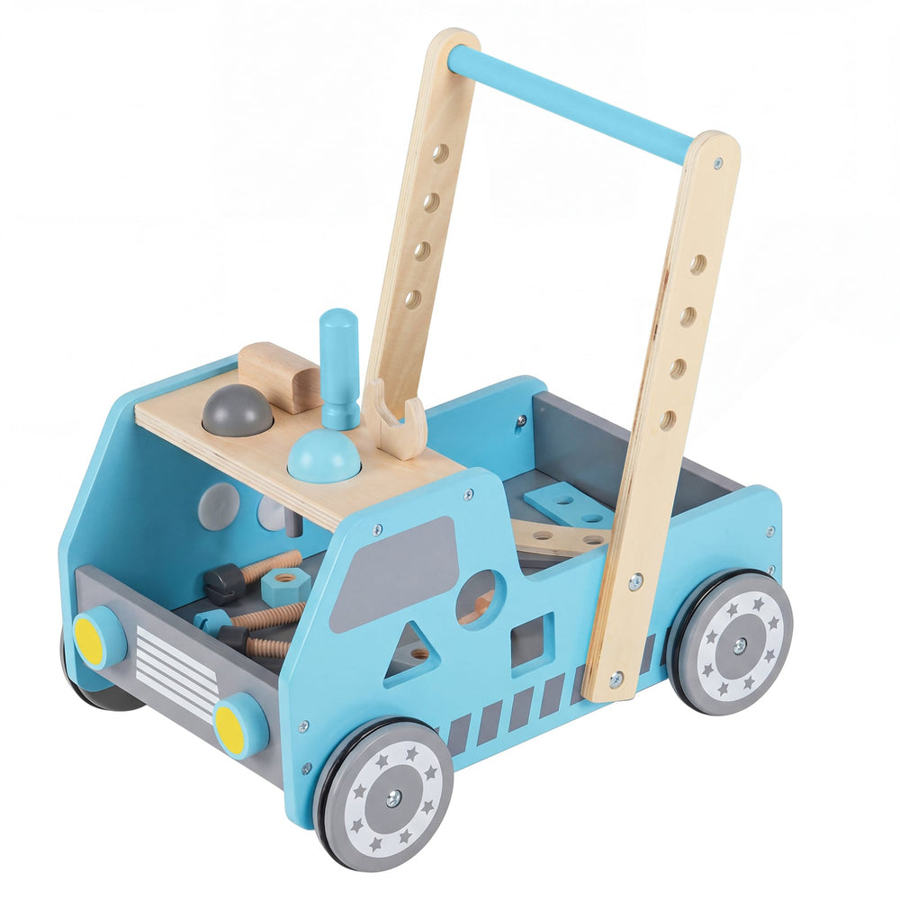 Toddler Push Walker with Adjustable Speed and Bottom Storage-Blue
