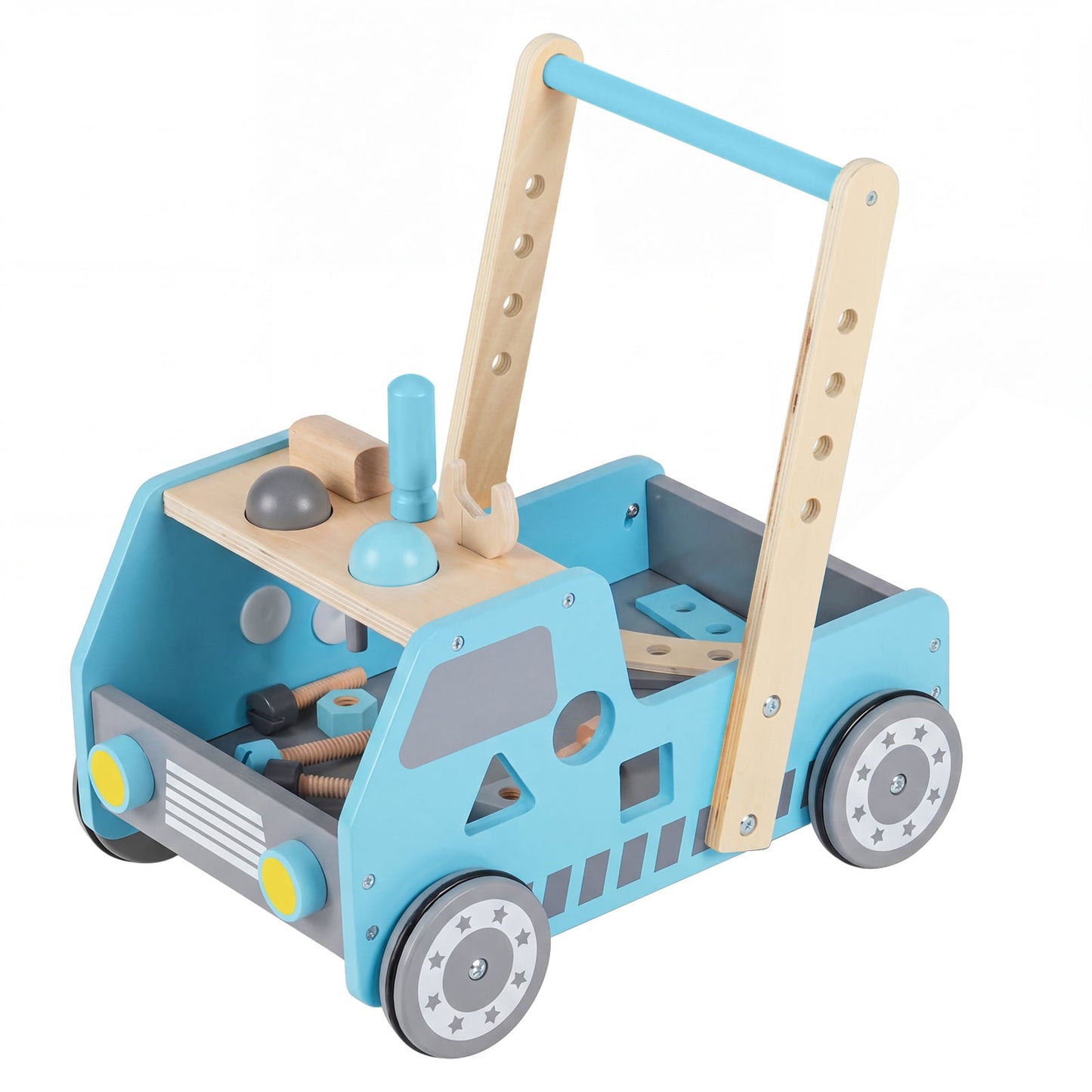 Toddler Push Walker with Adjustable Speed and Bottom Storage-Blue