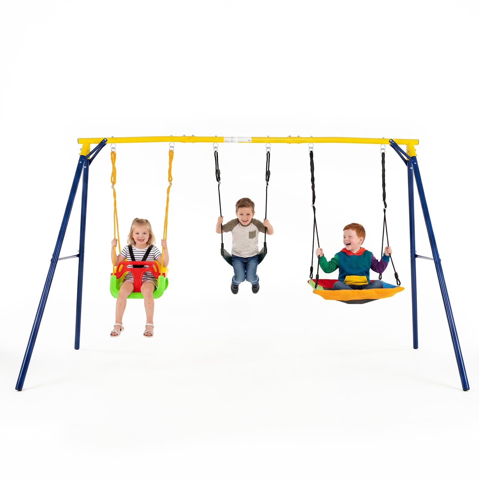 Toddler Swing Set Heavy Duty Metal Swing Frame with Adjustable Belt Swing