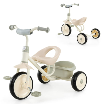 Toddler Tricycle with Removable Rear Storage Basket for Boys and Girls 2-5 Years Old-Green