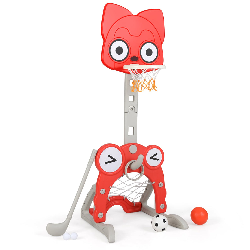 Toddler Basketball Hoop with Rim and Soccer Goal