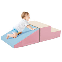 Toddler Climb and Crawl Foam Play Set-Pink & Beige