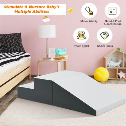 Toddler Climb and Crawl Foam Play Set-White