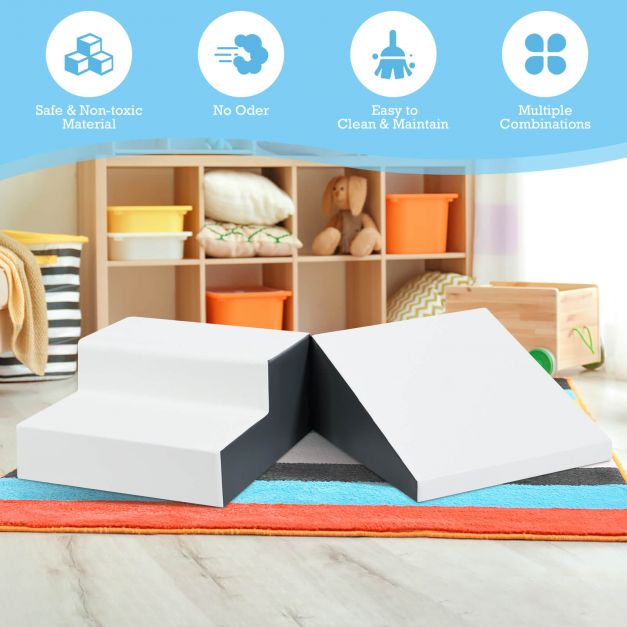 Toddler Climb and Crawl Foam Play Set-White