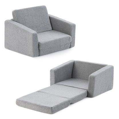 2-in-1 Toddler Fold out Couch with Washable Sofa Cover-M