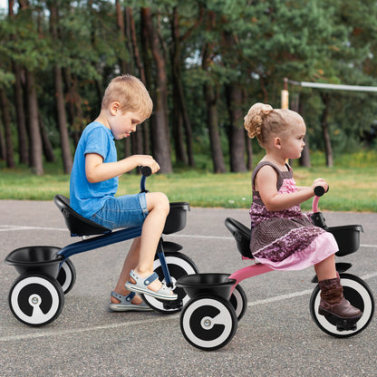Toddler Tricycle Kids Trike with Adjustable Seat for 1.5-5 Years Old-Pink