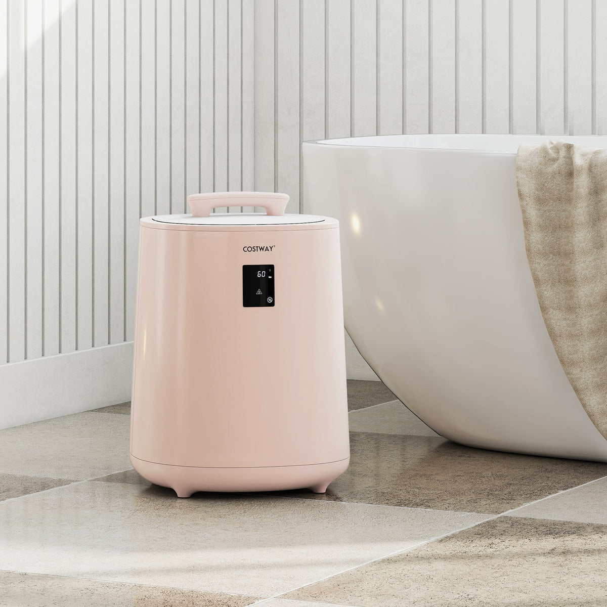 Towel Warmer for Bathroom 18 L Large Portable Hot Towel Bucket-Pink