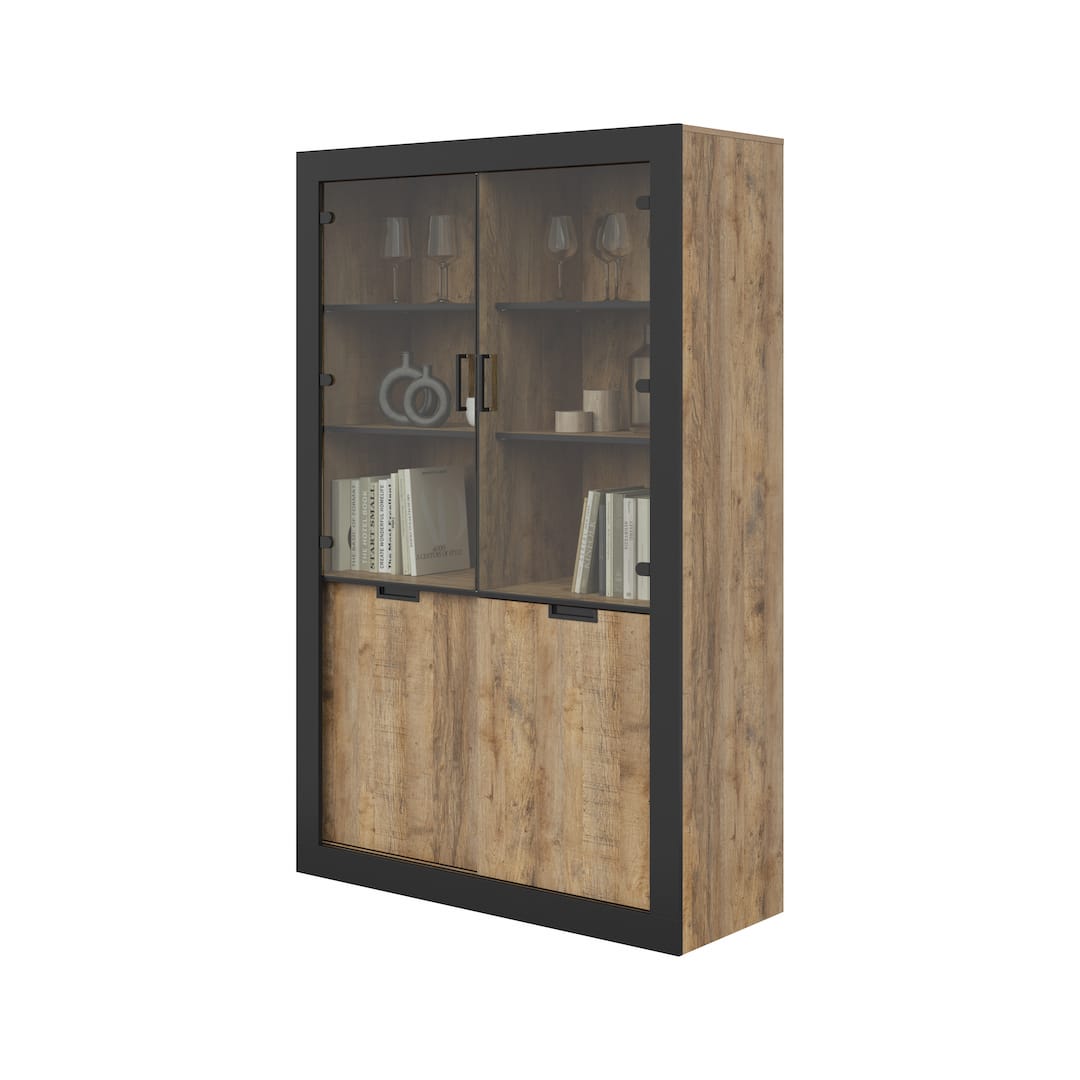Tudor 12 Tall Display Cabinet 120cm