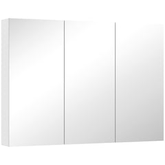 HOMCOM Three-Mirror Bathroom Storage Cabinet - White