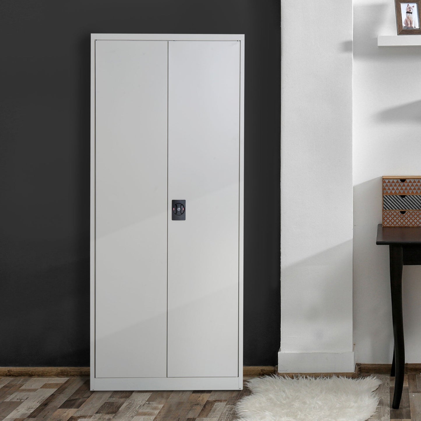 Vinsetto Lockable Filing Cabinet Tall Adjustable Shelf Large Office Storage for Office Use, White