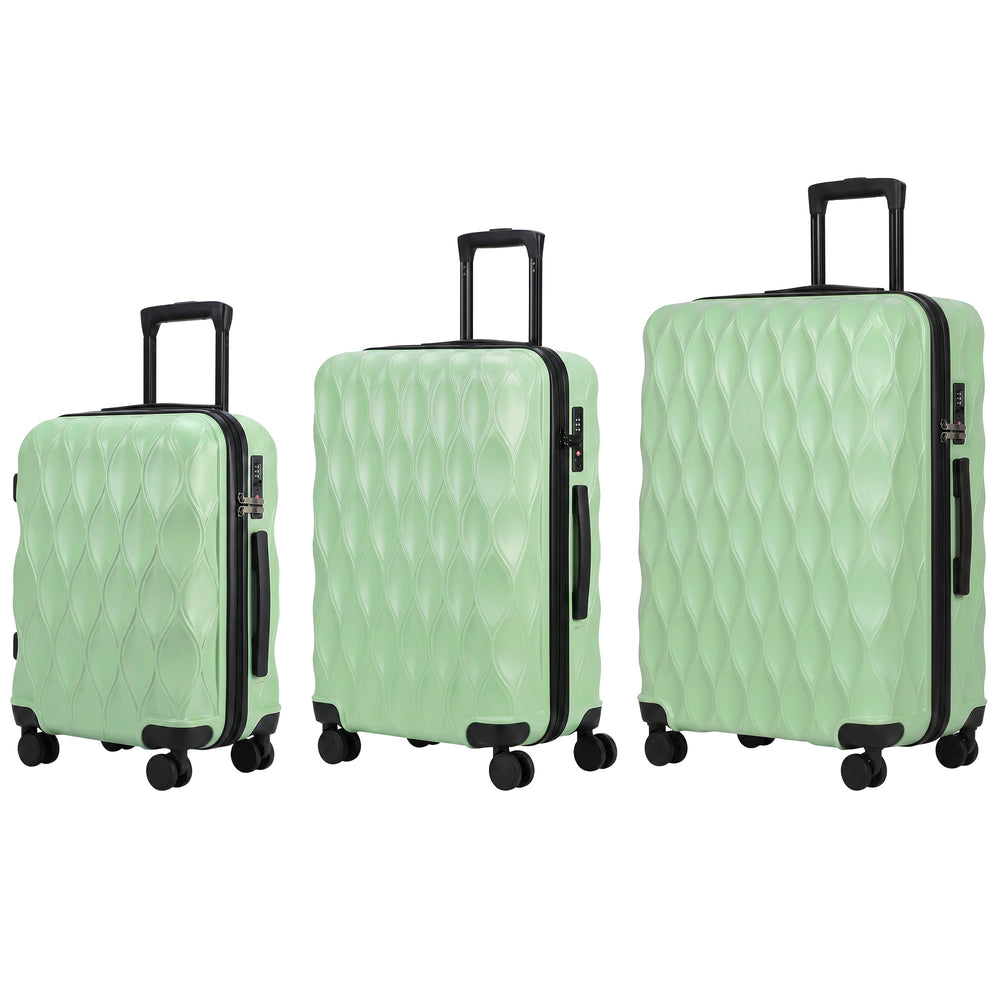 HOMCOM 3-Piece Suitcase Set, Hard Shell Carry On & Checked Luggage Set with TSA Lock, 20/24/28 Inch, Green