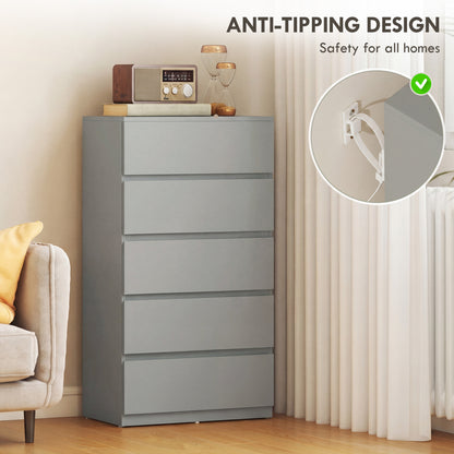 HOMCOM Chest of Drawers, 5-Drawer Storage Cabinets, Modern Dresser, Storage Drawer Unit for Bedroom