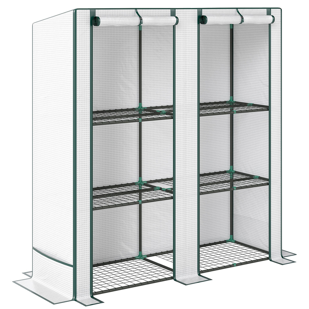 Outsunny Three-Tier Mini Greenhouse - White