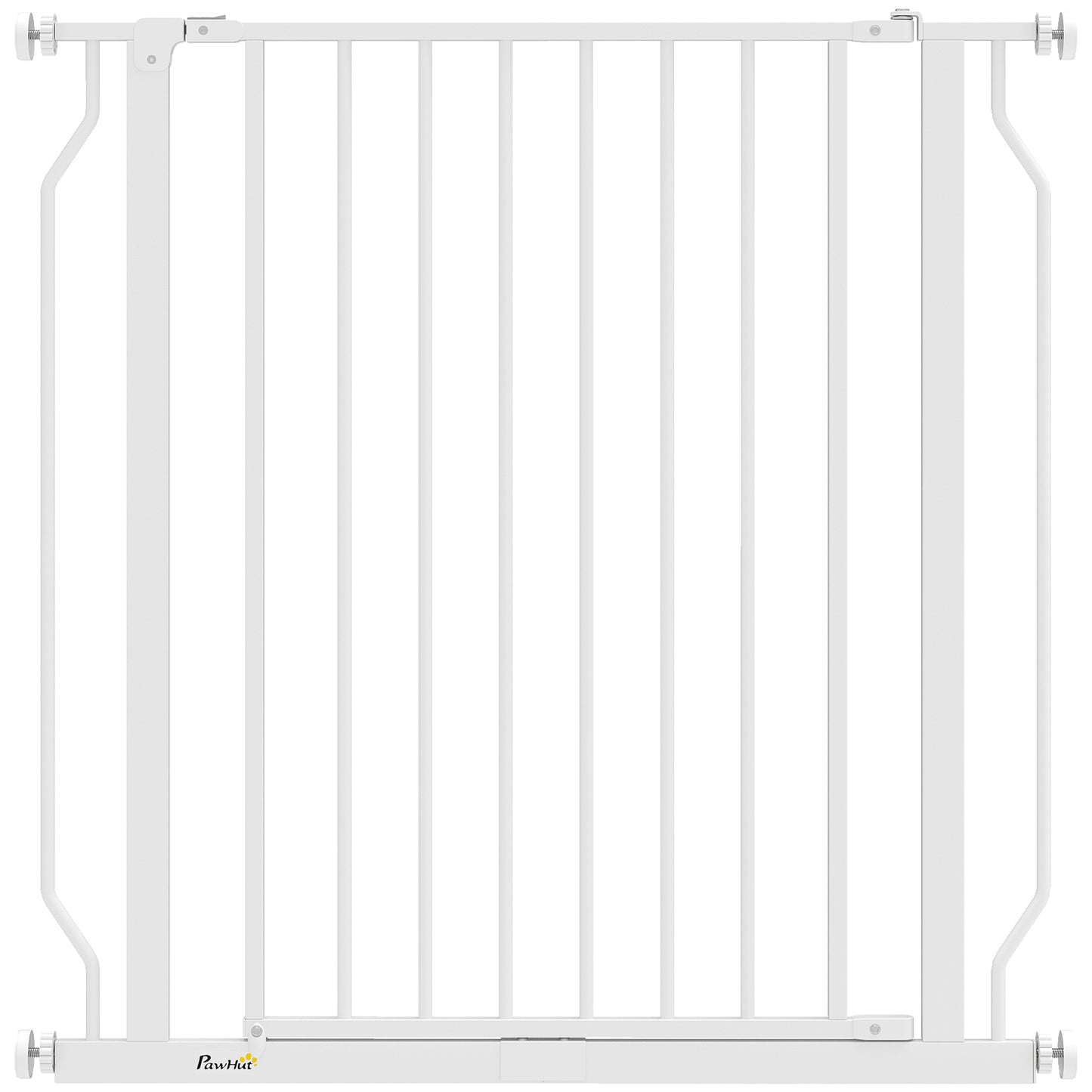 PawHut Extra Wide Dog Gate, with Door Pressure, for Doorways, Hallways, Staircases - White
