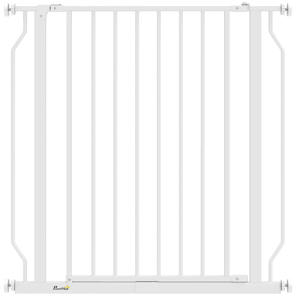 PawHut Extra Wide Dog Gate, with Door Pressure, for Doorways, Hallways, Staircases - White