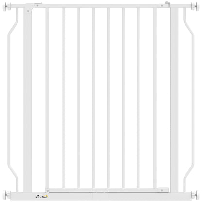 PawHut Extra Wide Dog Gate, with Door Pressure, for Doorways, Hallways, Staircases - White