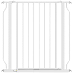 PawHut Extra Wide Dog Gate, with Door Pressure, for Doorways, Hallways, Staircases - White