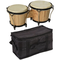 HOMCOM Wooden Bongo Drum Set a7.75