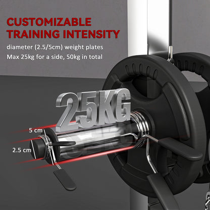 SPORTNOW Power Cage Power Rack with 15-Level Squat Rack, Cable Pulley System, Pull up Stand and Push up Stand