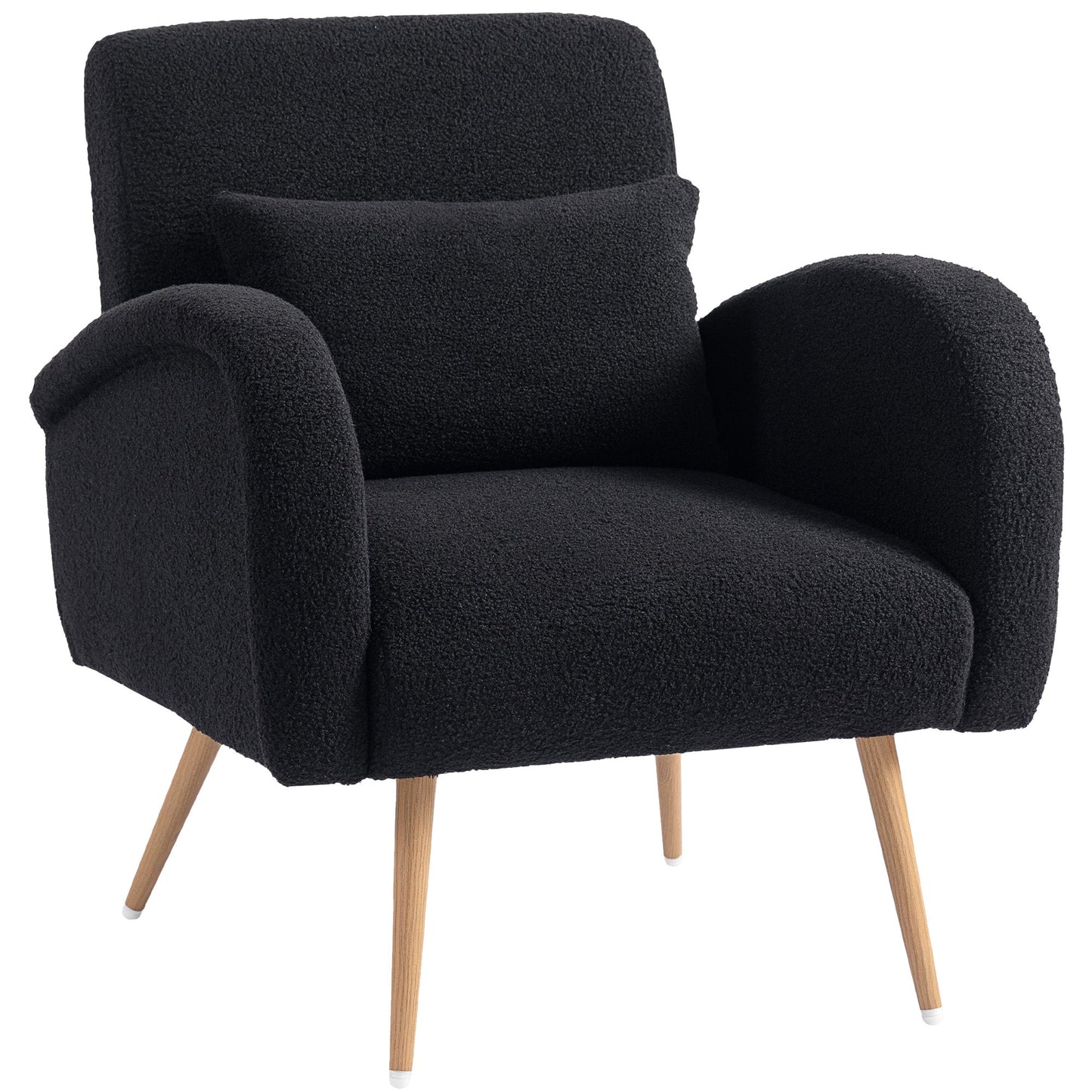 HOMCOM Teddy Fleece Accent Chair - Black