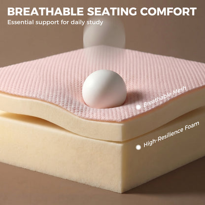 HOMCOM Office Chair, Armless Computer Desk Chair with Breathable Mesh, Adjustable Height, Swivel Wheels, Pink