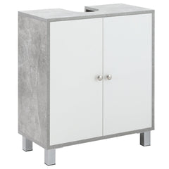 kleankin Under Sink Cabinet, Bathroom Vanity Unit, Storage Cupboard with Adjustable Shelves, White and Grey