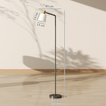 HOMCOM Floor Lamp with 350Â° Rotatable Head, Modern Standing Lamp with 3000K/4000K/6500K Colour Temperatures for Living Room Bedroom Office, Black