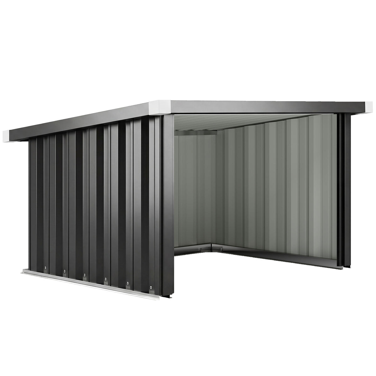Outsunny Robot Mower Garage with Sloped Roof for Robotic Lawn Mower Storage, Weatherproof, 108 x 86 x 62.5 cm, Dark Grey