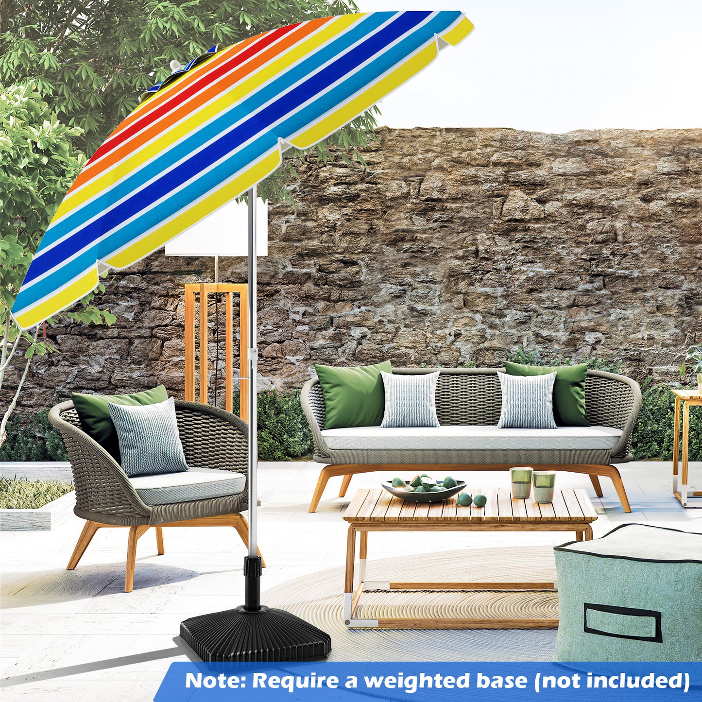 UPF50+ Sun Protection Portable Outdoor Sunshade Parasol-Colourful