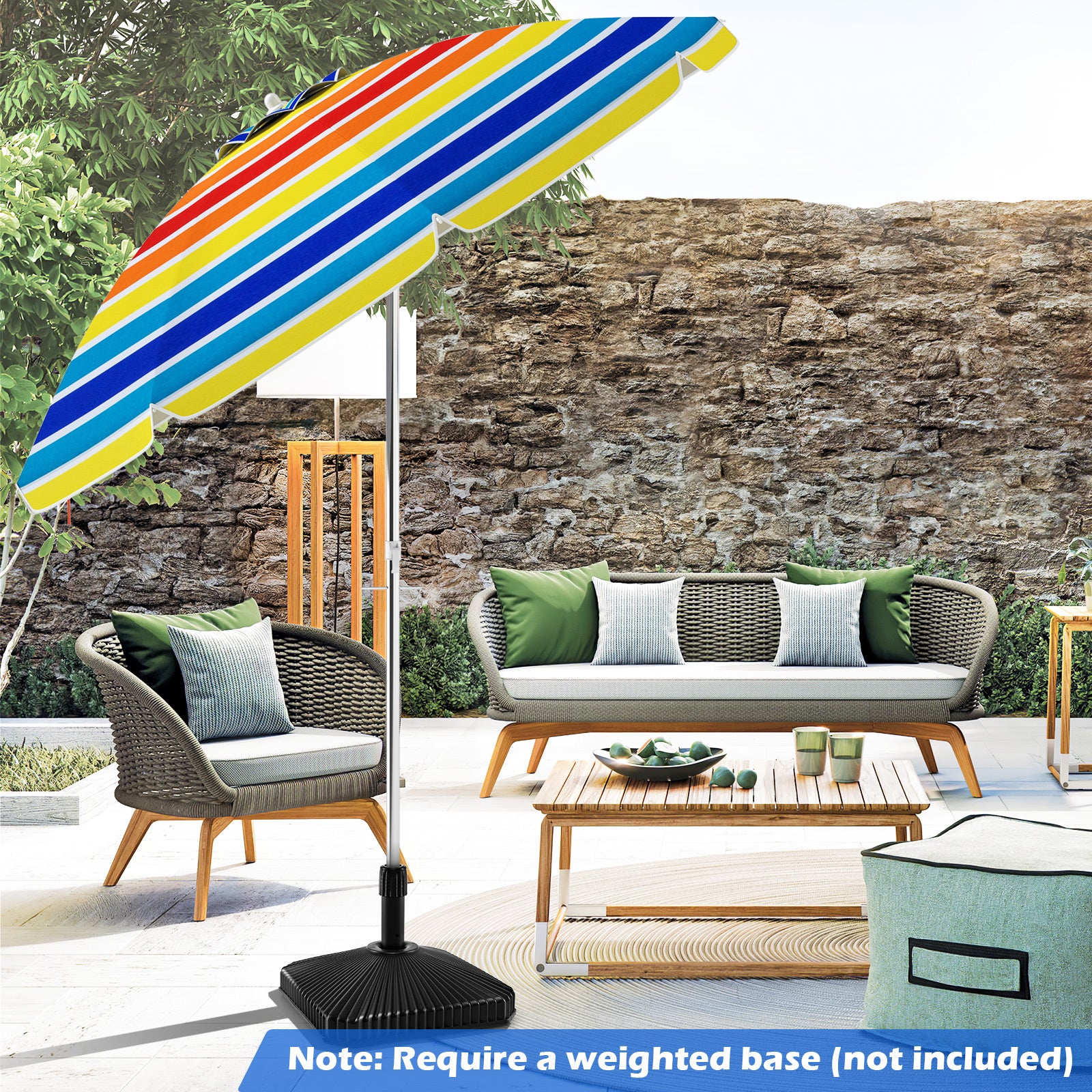 UPF50+ Sun Protection Portable Outdoor Sunshade Parasol-Colourful