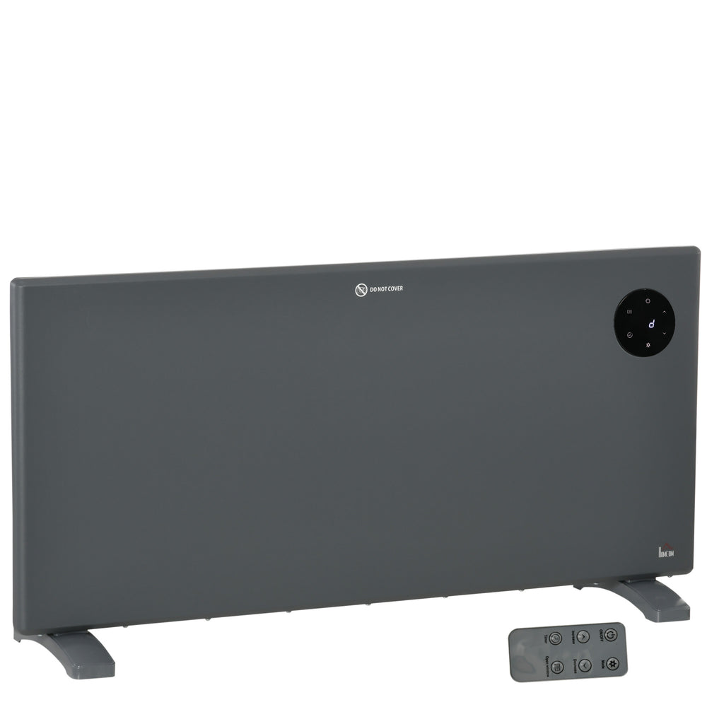 HOMCOM 2000W Electric Convector Heater, Freestanding or Wall Mounted, Space Heater with Adjustable Thermostat, Timer, Grey