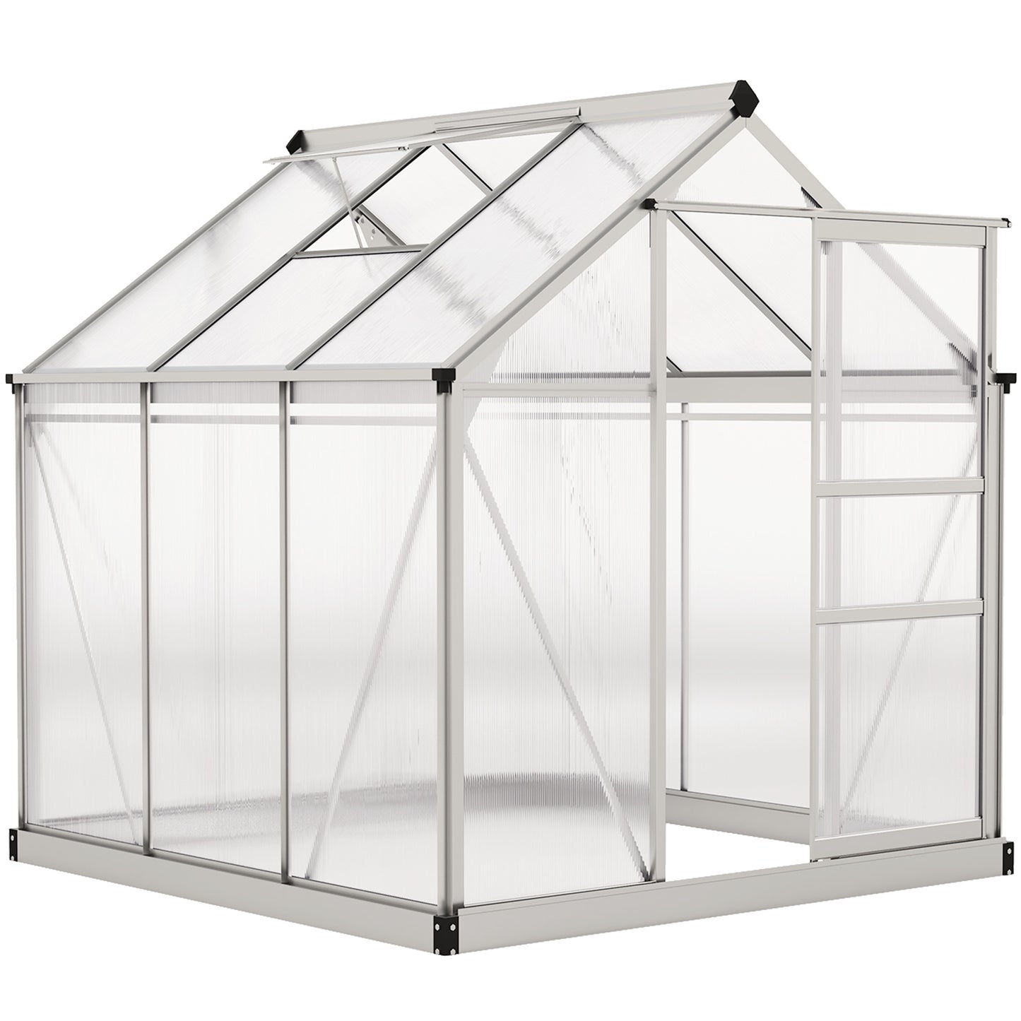 Outsunny 6 x 6ft Polycarbonate Greenhouse - Clear