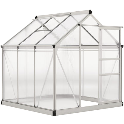 Outsunny 6 x 6ft Polycarbonate Greenhouse - Clear