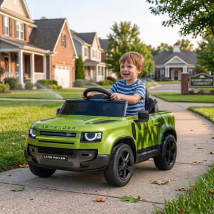 AIYAPLAY Land Rover Licensed 12V Kids Ride on Car with Remote, Suspension, Slow Start, 3 Speeds, Lights, Music, Horn, Green