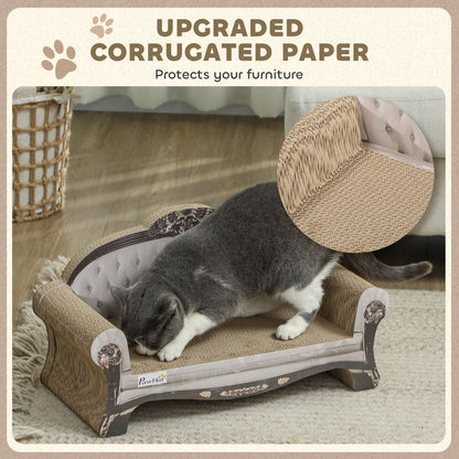 PawHut 2-in-1 Cat Scratcher with Catnip for Indoor Cats, 29.5 x 56 x 26cm, Brown