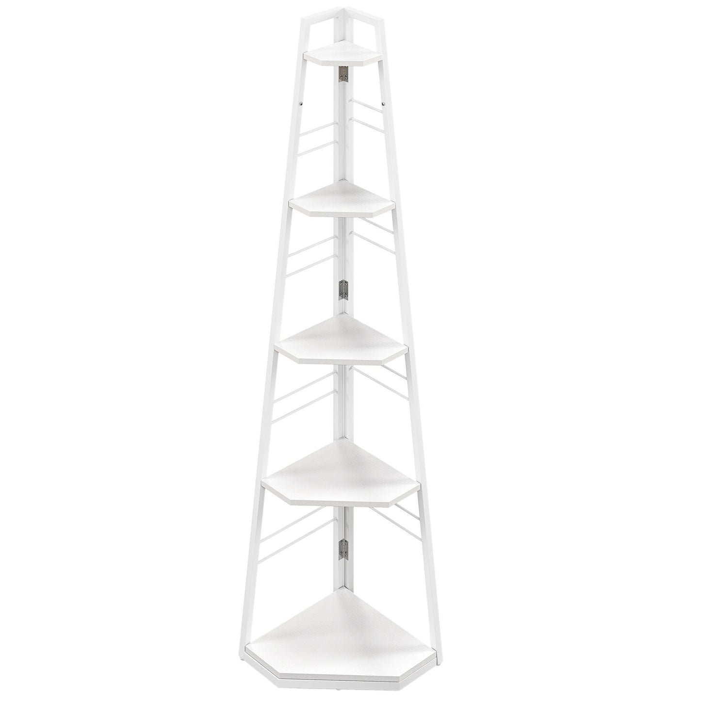 HOMCOM Five-Tier Corner Shelf - White