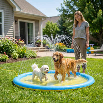 PawHut Dog Splash Pad for Pets Dog Bath Pool Water Game