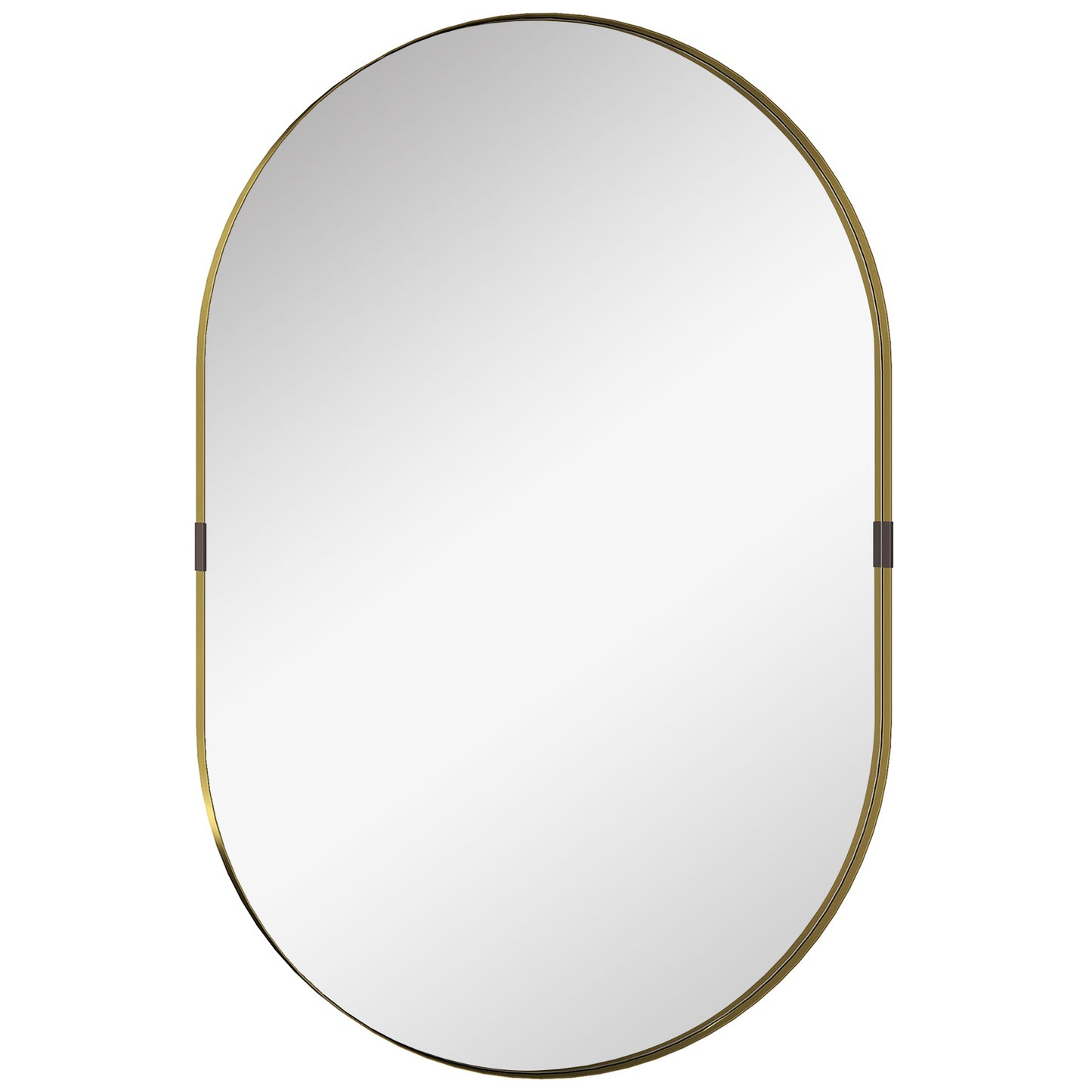 HOMCOM Wall Mirror, Bathroom Mirror with Elevated Aluminium Alloy Frame, 60 x 90 cm, Gold Tone