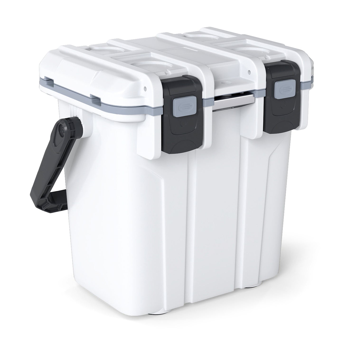Ultra-Light Injection Molded Cooler 20L Hard Ice Chest with Swing-up Handle and Bottle Opener-White