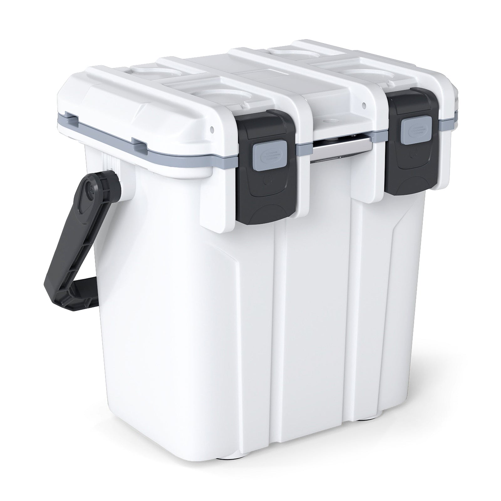 Ultra-Light Injection Molded Cooler 20L Hard Ice Chest with Swing-up Handle and Bottle Opener-White