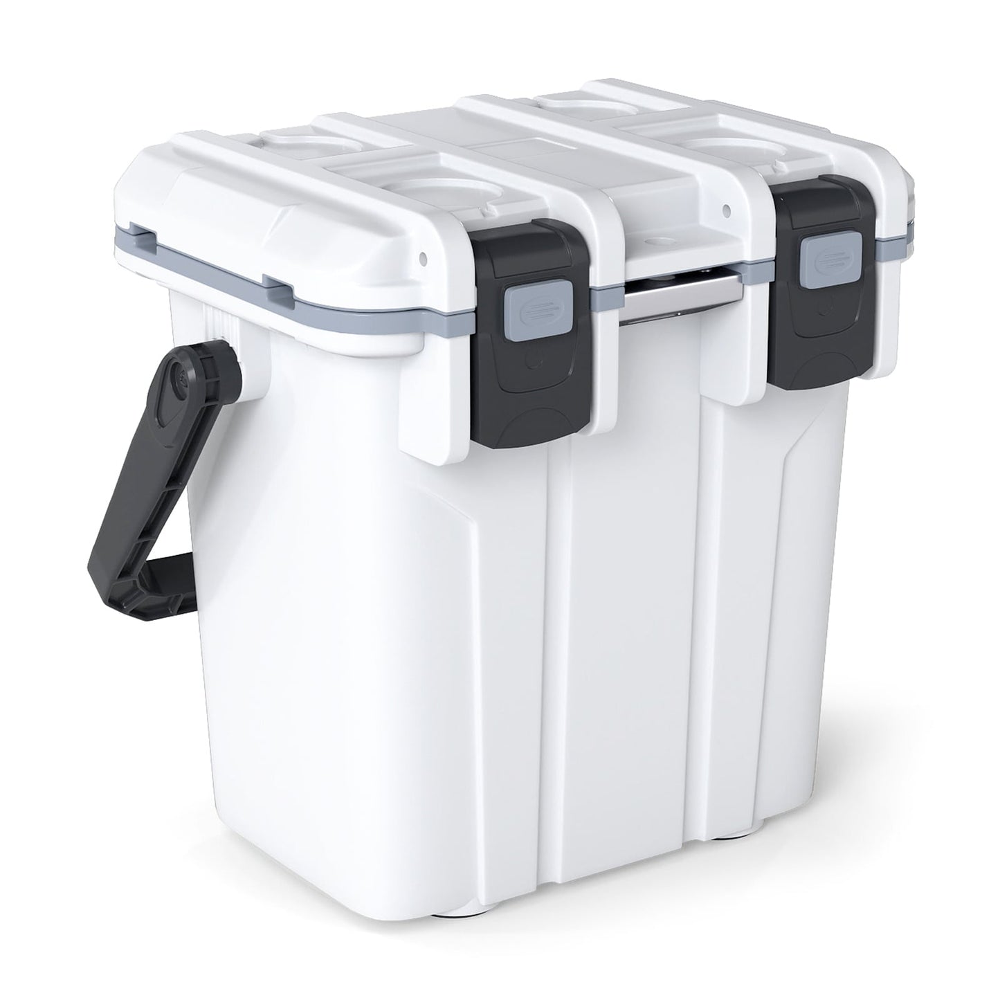 Ultra-Light Injection Molded Cooler 20L Hard Ice Chest with Swing-up Handle and Bottle Opener-White