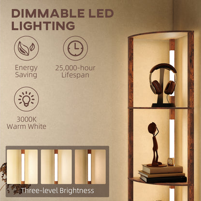 HOMCOM Three-Tier Corner Floor Lamp