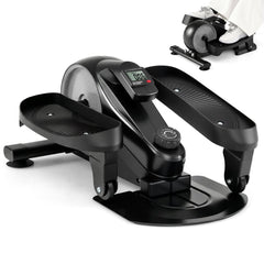 Under Desk Elliptical Pedal Exerciser Adjustable Magnetic Resistance-Silver