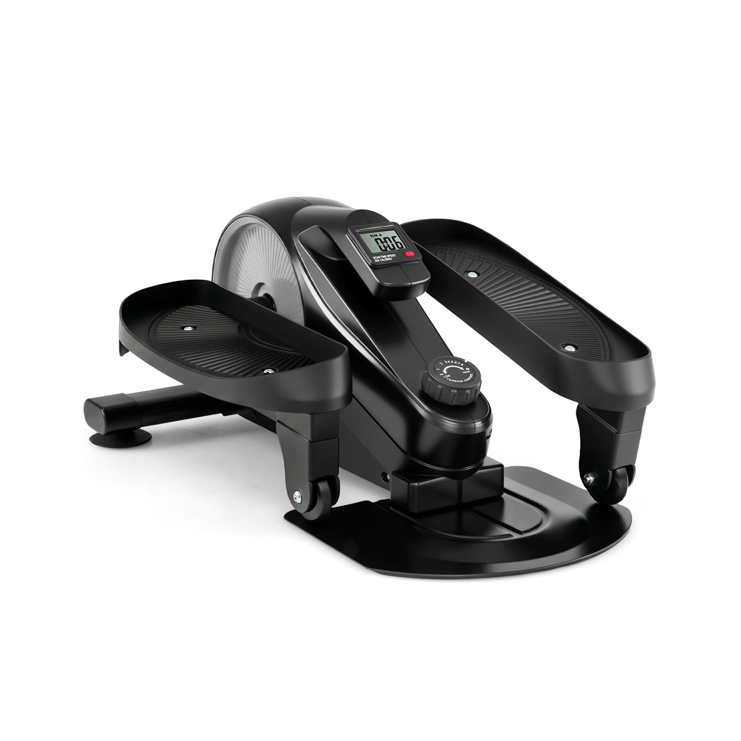 Under Desk Elliptical Pedal Exerciser Adjustable Magnetic Resistance-Silver