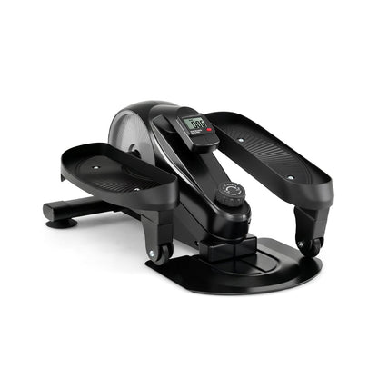 Under Desk Elliptical Pedal Exerciser Adjustable Magnetic Resistance-Silver