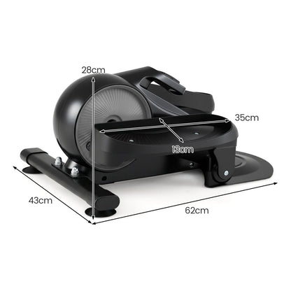 Under Desk Elliptical Pedal Exerciser Adjustable Magnetic Resistance-Silver
