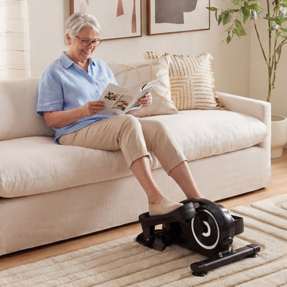 Under Desk Elliptical Pedal Exerciser Adjustable Magnetic Resistance and Whisper Quiet-Silver