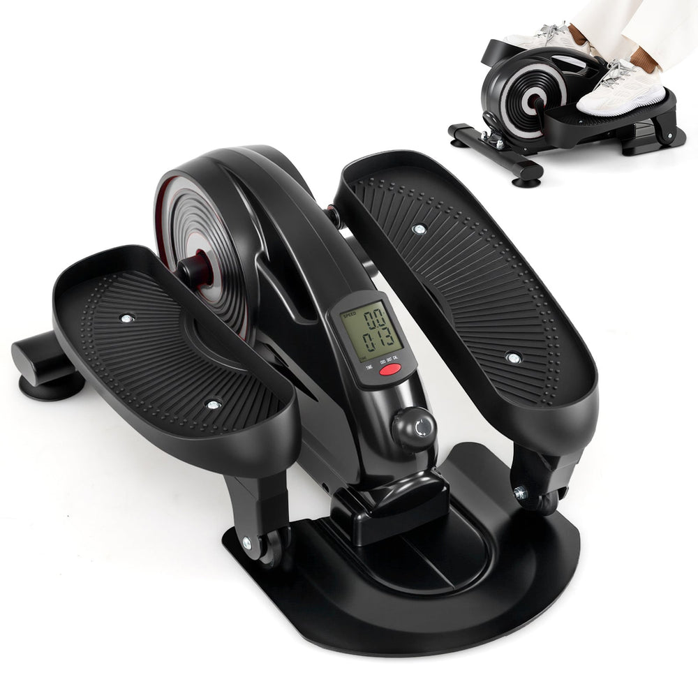 Under Desk Elliptical Pedal Exerciser Adjustable Magnetic Resistance and Whisper Quiet-Silver