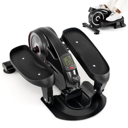 Under Desk Elliptical Pedal Exerciser Adjustable Magnetic Resistance and Whisper Quiet-Silver