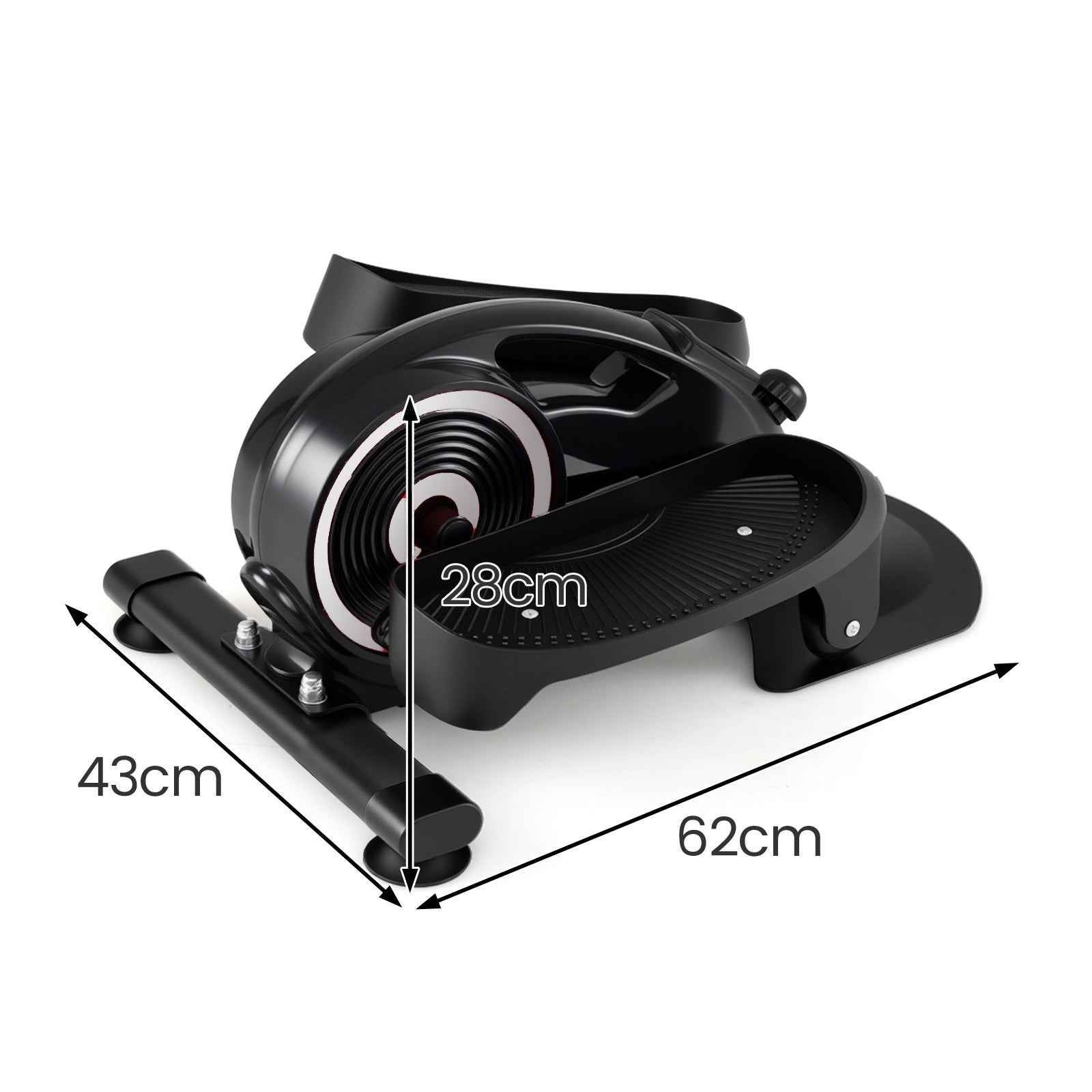 Under Desk Elliptical Pedal Exerciser Adjustable Magnetic Resistance and Whisper Quiet-Silver